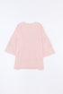 Ribbed Roll-tab Sleeve Chest Pocket Oversize Top